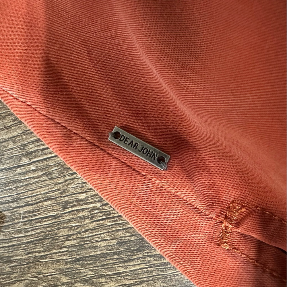 Dear John Rust Tunic Size Medium Deep V Button Do… - image 7